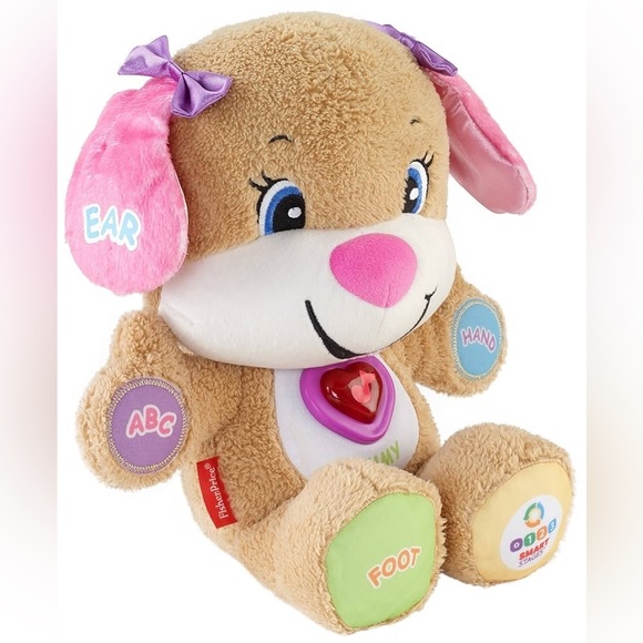 Fisher-Price Pink and Brown Stuffed Puppy with Interactive Features - Picture 1 of 2